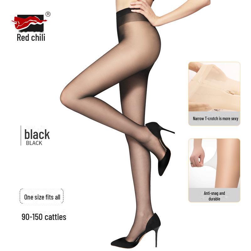 Red Pepper Anti-Snag 15D Silk Stockings for Women - Durable, Thin, Narrow T-Crotch Pantyhose with Skin Care Benefits