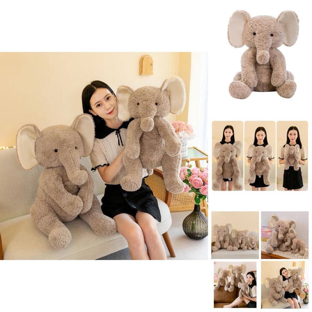 Adorable Plush Elephant Pillow Toy For Children Realistic Elephant Stuffed Animal