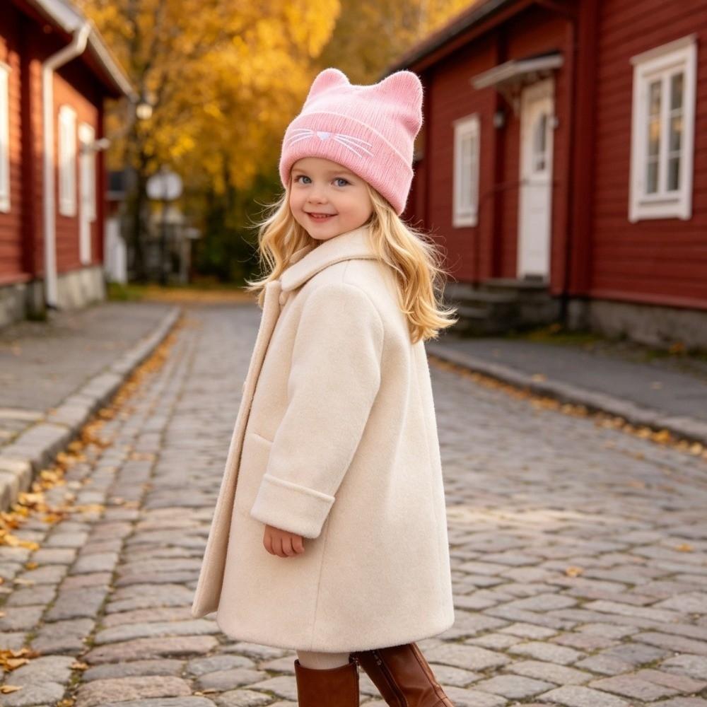 Keep Warm Kids Knitted Hat Cat Ear Winter Cap Cute Beanie Hat Children