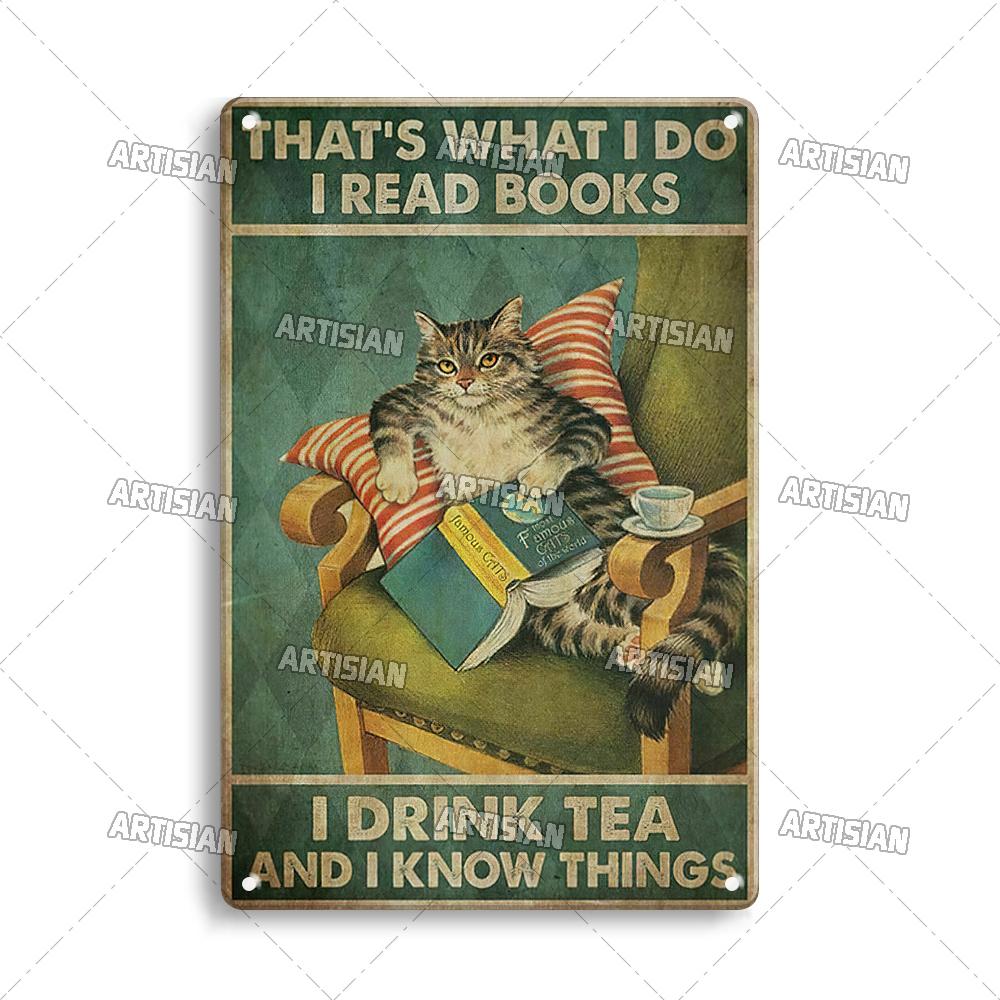 Mfoever  Artisian Funny Pet Retro Metal Sign Salem Sanctuary Cat Vintage Decorative Tin Plate Bar Pub Club Home Man Cave Wall Decor