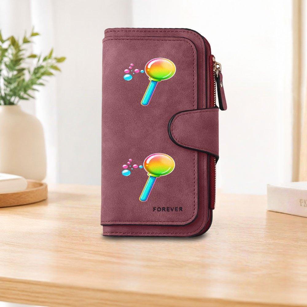 Rainbow Bubble Wand Long Zipper Wallet, Large Capacity Card Holder, Unisex Clutch Bag, Fashionable Zipper Coin Purse, Suitable for Daily Use, A Great
