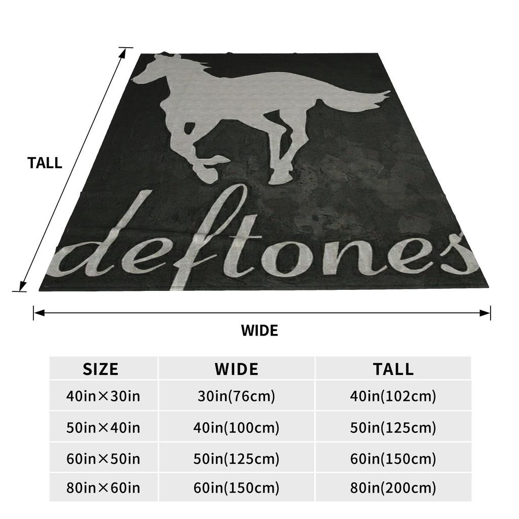 Flannel Throw Blanket Vintage Deftones Metal Band White Pony Album Warm Plush Blankets Soft Bedding for Living room Picnic Sofa