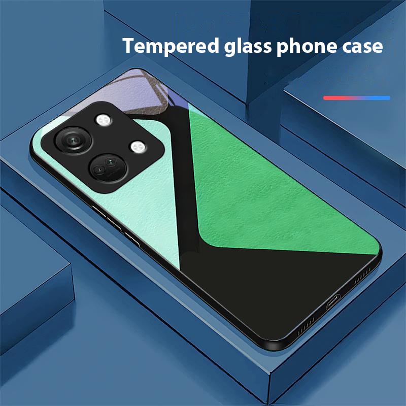 

Splicing Color For OnePlus Nord 3 5 6T 7 Pro 8 12 10T Reno8 Lite 5G 10R Nord N30 Hard Shell Tempered Glass Phone Case Black For OnePlus 10R 5G