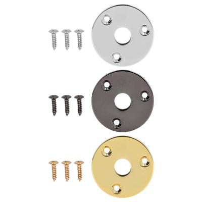 פלטת שקע ג'ק לגיטרה עגולה מתכת כיסוי קלט פלט חלקי חילוף לבס עם תושבת