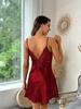 Women's Silk Satin Camisole Nightdress with Lace Trim