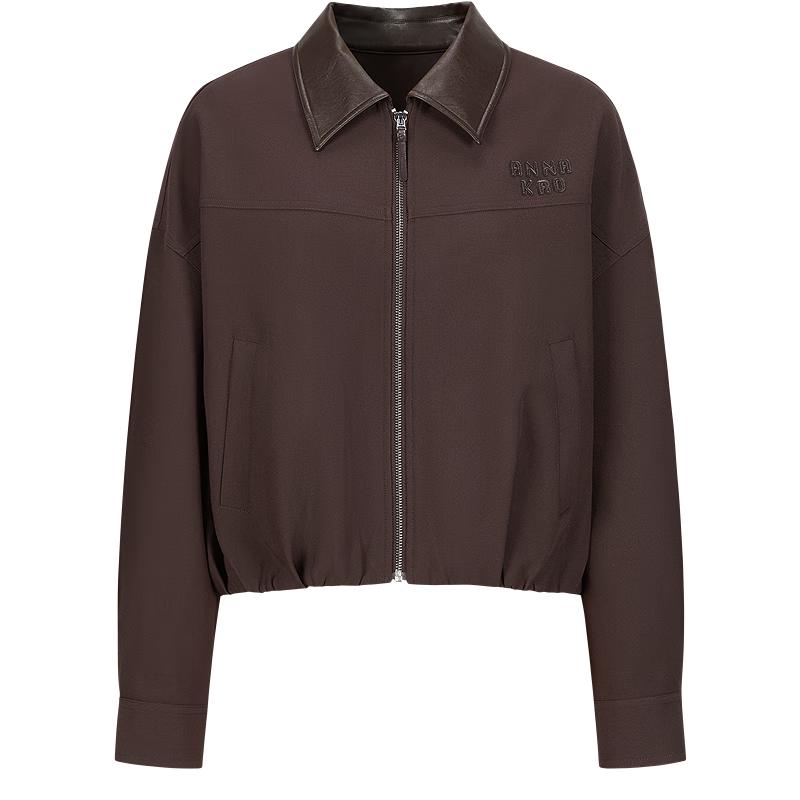 

Jiuzi Annakou Women s Retro Spliced Lapel Barn Jacket L