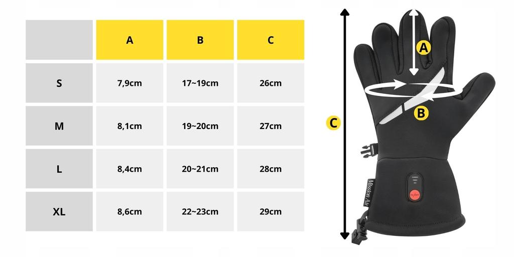 WARM WINTER GLOVES SLIM ELECTRIC + 2x Powerbank size L