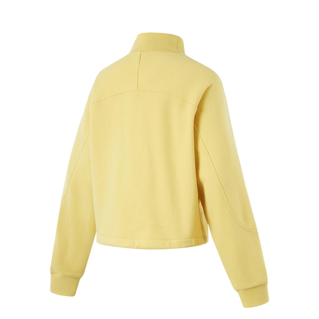 Li Ning Fitness Series Moisture Wicking Thermal Comfortable Casual Fleece Simple Dopamine High Neck Sweatshirt Women Sweatshirt AWDU558-5