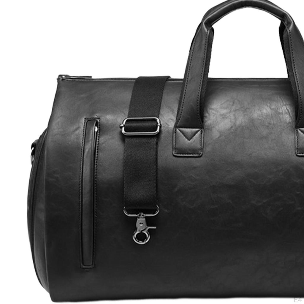 Extra Large Duffle Bag with Shoes Compartment Adjustable Shoulder Strap Leather Luggage Bag,