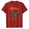 Retro Relax Nothing Is Under Control Bear Camping Forest Sunset Graphic Unisex Cotton T Shirt Print Outdoor Leisure Casual Tees