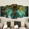 Paintings Canvas Wall Art 5 Pieces Enchanted Tree Scenery HD Printed  Modular Vintage Pictures For Living Room Home Decor