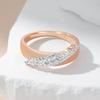 Luxury Shiny Natural Zircon Rings For Women  Rose Gold  Color Mix Setting Slim Design Bride Wedding Jewelry
