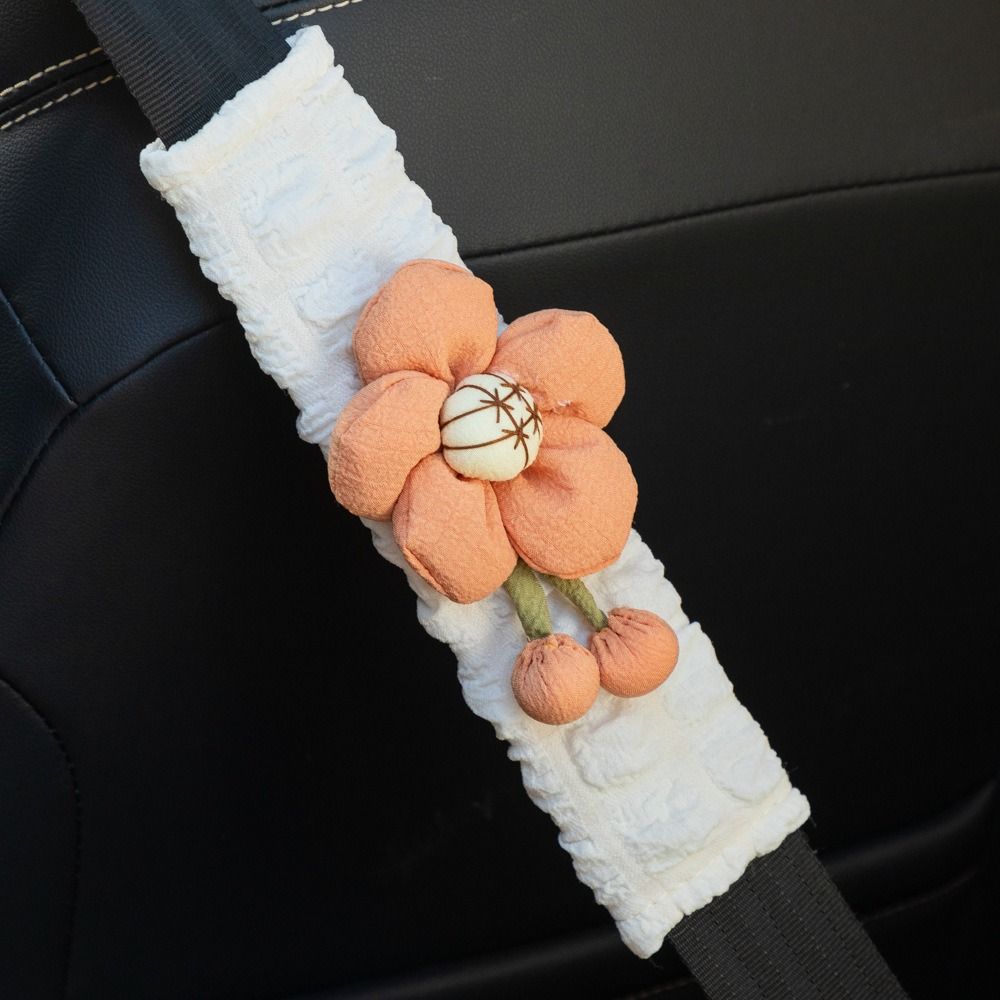Delicacy Safety Belt Protector Puff Flower Seatbelt Shoulder Pads Car Seat Belt Cover  Car-styling