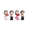 Cartoon Couple PVC Figurines: Wedding Dress Cake Toppers and Car Ornaments