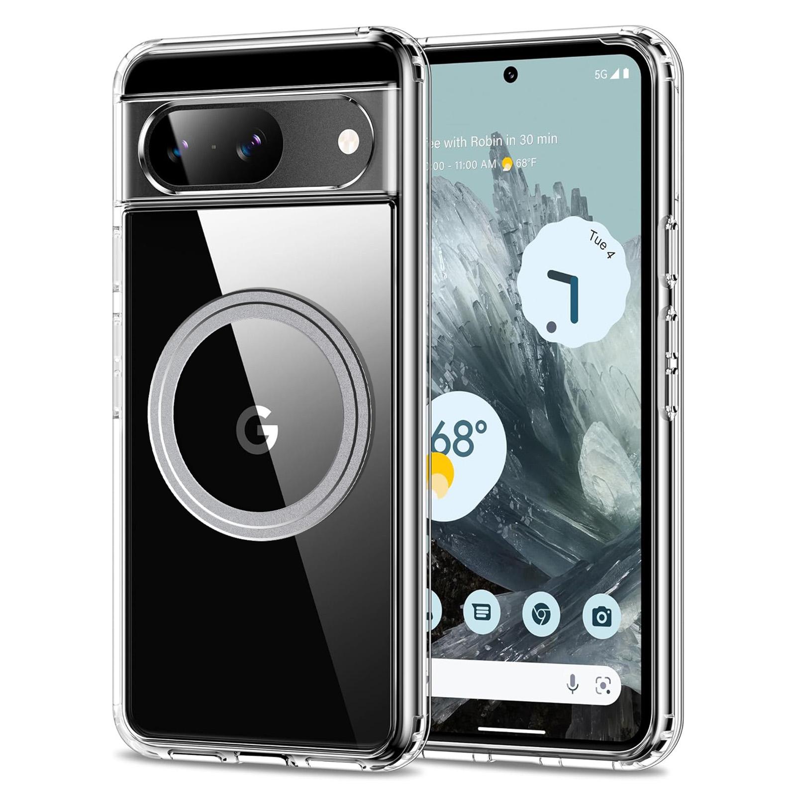 

For Google Pixel 9 Case Magnetic TPU+PC Transparent Anti-Drop Phone Cover A