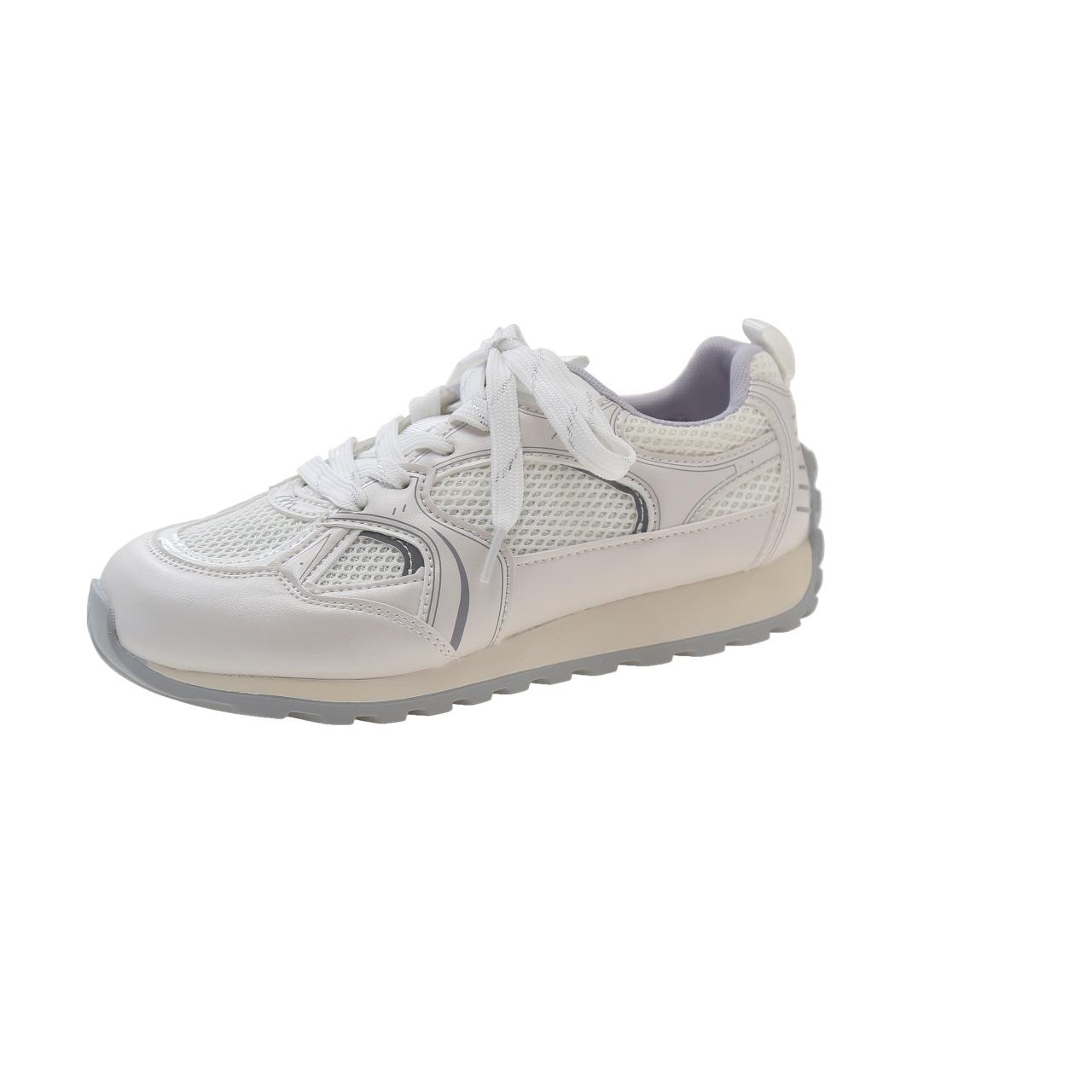 

Сетчатая мягкая подошва с нескользящей подошвой, женская повседневная обувь, новинка 2024 года, легкая и дышащая обувь, женские кроссовки Forrest Gump на плоской подошве 35 бежевый