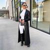 LD2271 Women's Autumn/Winter Long Leather Lapel Cardigan - Buttoned, Warm, Trendy Streetwear Jacket