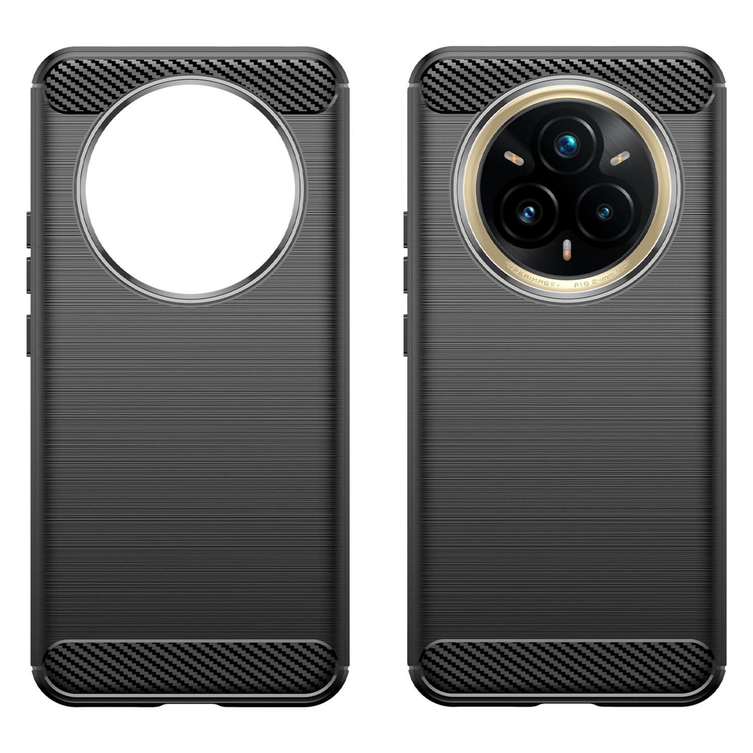 

For Realme 14 Pro+ 5G Case Protective Phone Cover Carbon Fiber Texture Brushed Red