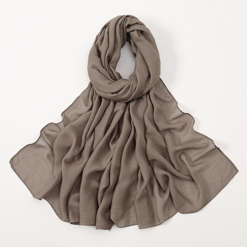 High Quality Thin Modal Monochrome Thin Edge Small Size Breathable Human Cotton Shawl Cotton and Linen Women's Scarf Headscarf