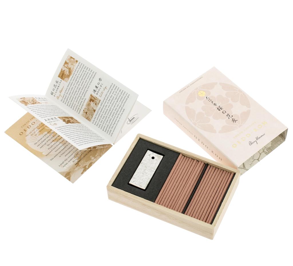 Nippon Kodo Oedo Incense Cherry Blossom Clothes no 60 sticks with incense holder (Sakura Hanagoromo)