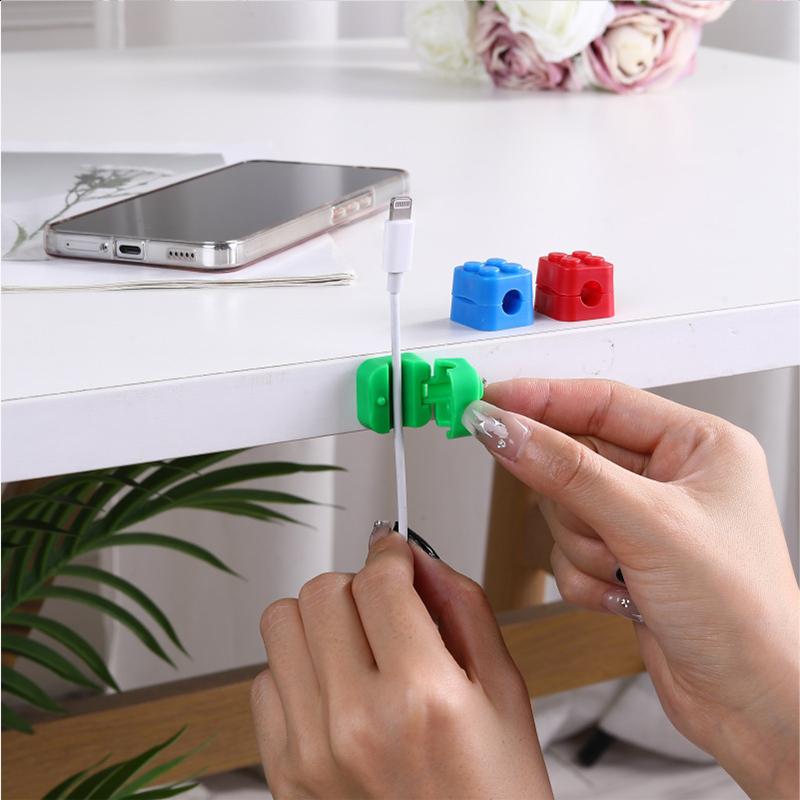 5PCS Building Block Cable Organizer Self-adhesive Cables Clips for Charging Cable Earphone Magnetic Cable Holder Wire Keeper
