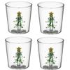 2/4 ks 3D Vzory Vánoční Sklenice Sada Kávový Vínový Hrnek Vánoční Sklenice na Mléko Pro Domácí Dekoraci Vánoční Dárek 300ml