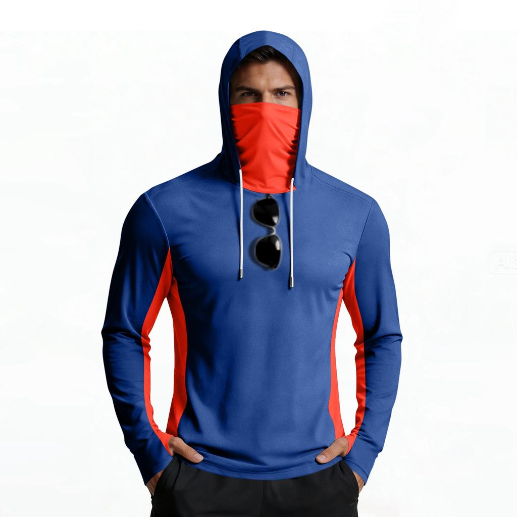 Herren Langarm Leichtes Kapuzenshirt mit Kordelzug Sportliche Passform Pullover für Outdoor-Aktivitäten und Sport