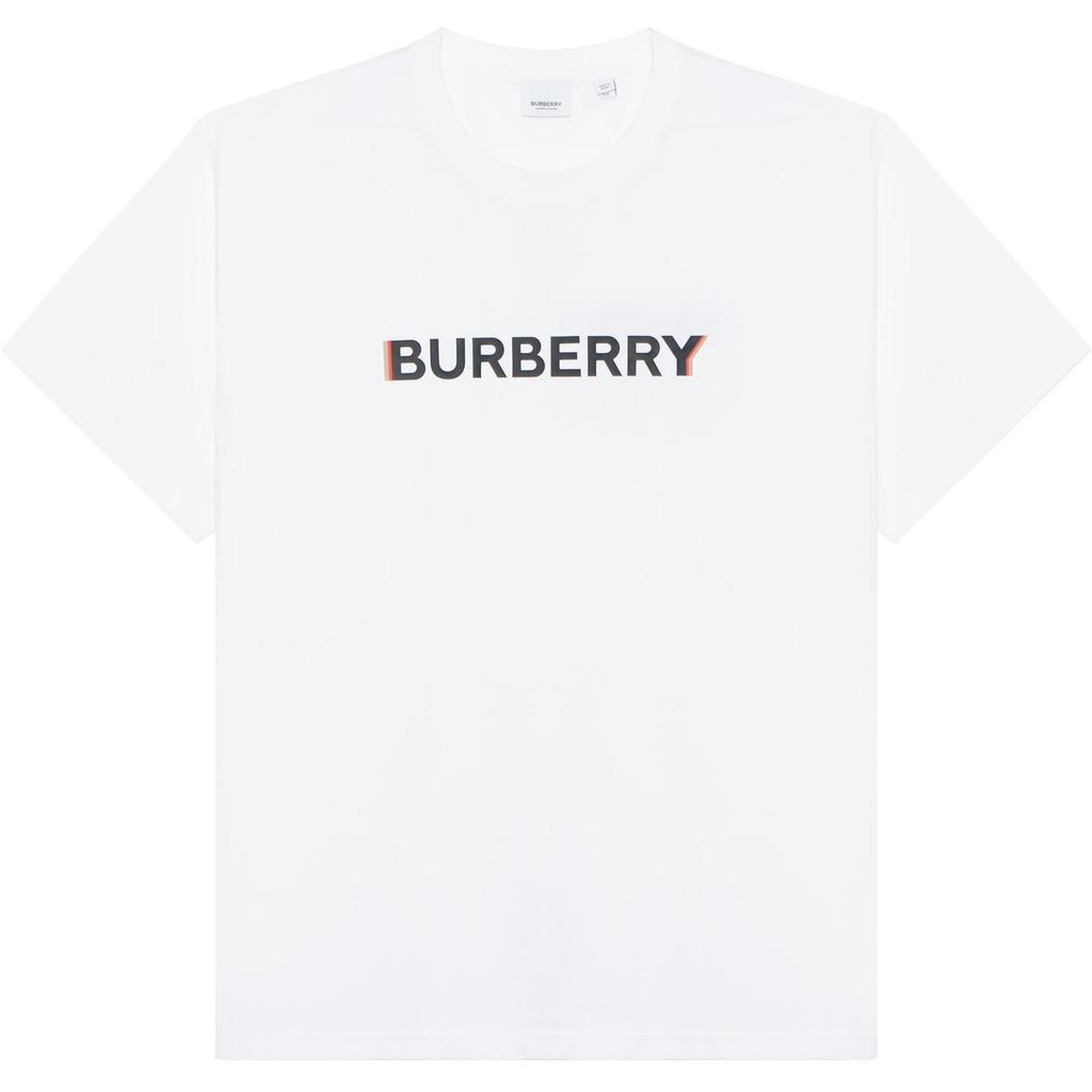 Burberry Logo Print Cotton Oversized T-shirt Women's White 80526511