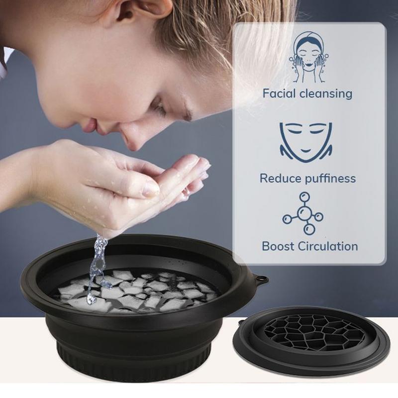 Face Ice Bath Bowl for Facials Plunge Dipping Face Folding Ice Facials Washbasin Facials Skin Cares Tool Easy To Carry