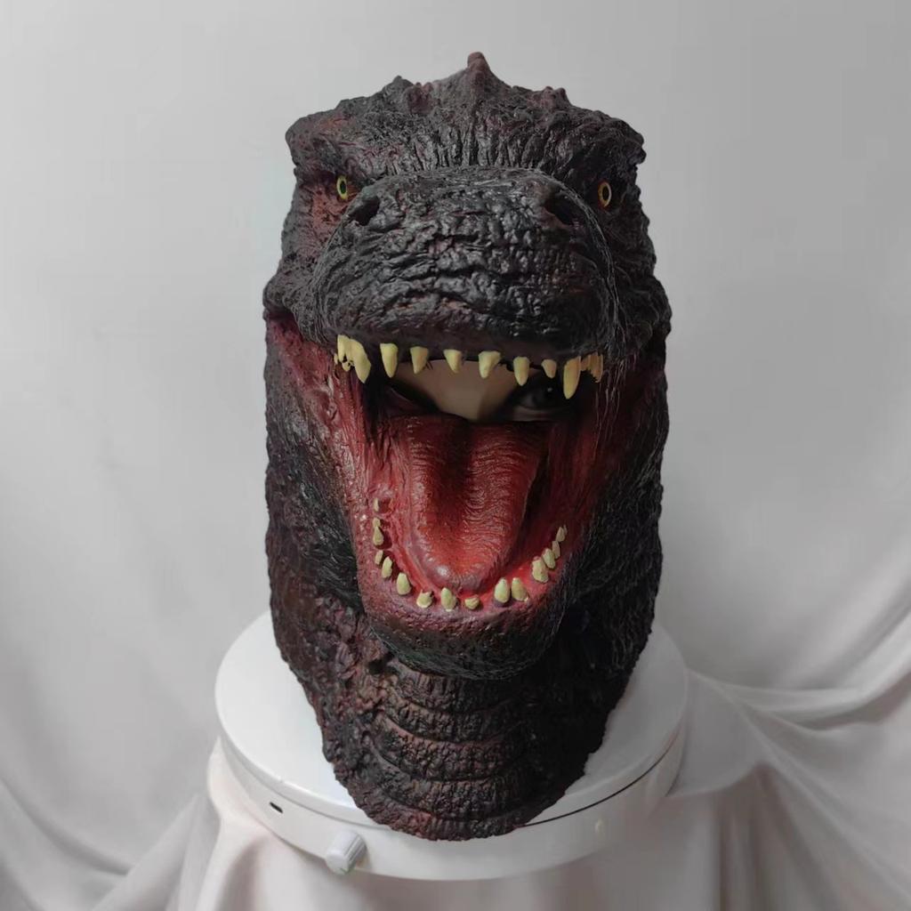 Máscara de Halloween Godzilla King Kong vs. Dinosaurios Cabezales de Animales Jurásico Tyrannosaurus Rex Máscara de Látex Nuevo Modelo