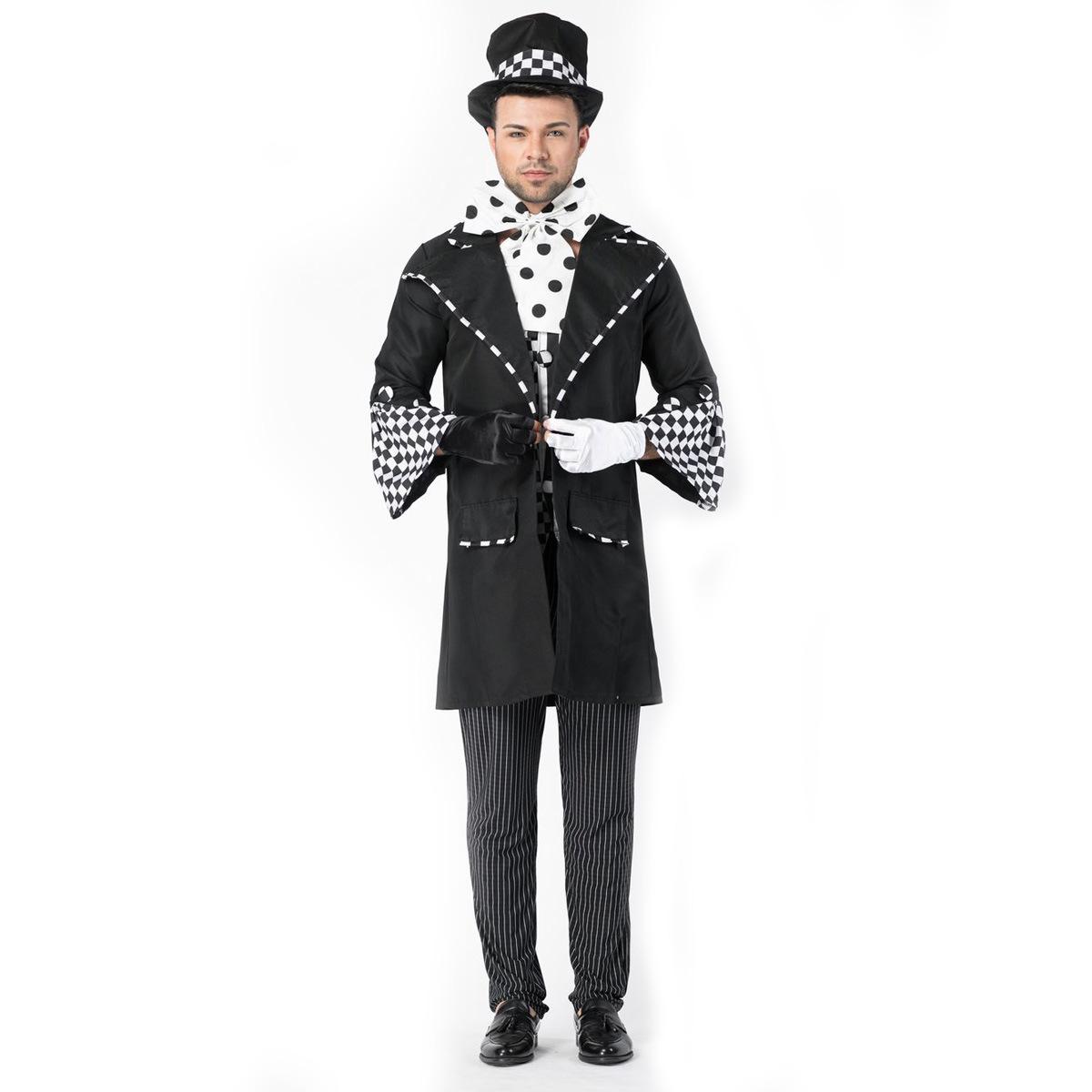 

Костюм мужской униформы фокусника Костюм мима Чаплина для косплея Сценический костюм one size fits all