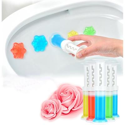 1 gel de baño con sello de flores, gel de limpieza para inodoro, sello de gel de baño que detiene la cal y las manchas con aroma refrescante, limpieza desodorizante