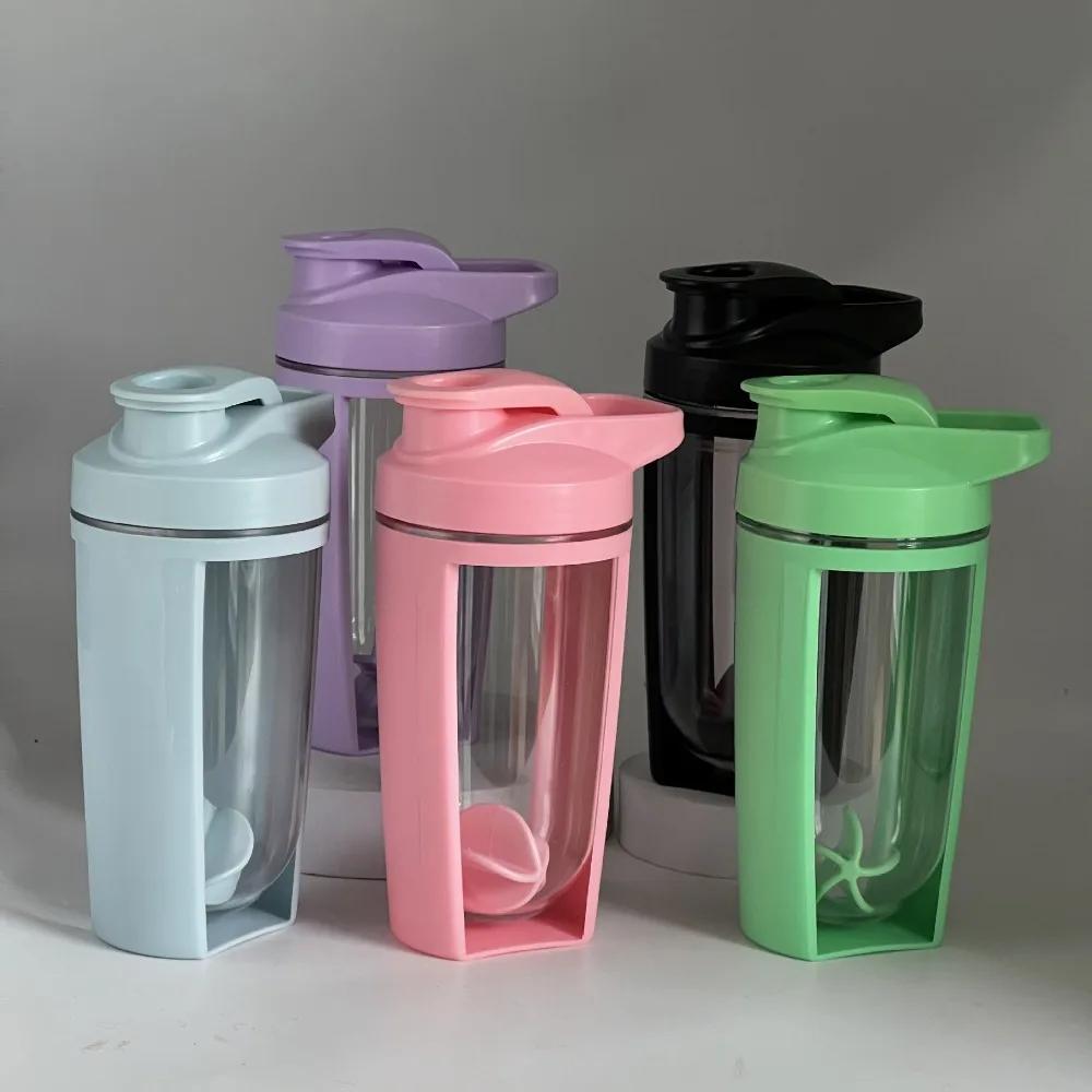 Shakerbecher 500ML Kunststoff Doppelschichtig Graduiert Langlebig Auslaufsicher Proteinshake Mischen für Fitness Sport Flasche Wasser