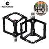 WEST BIKING Cycling 3 Bearings Magnetic Parking Bicycle Pedals Alloy Platform Large Area Road Mountain Bike Pedals