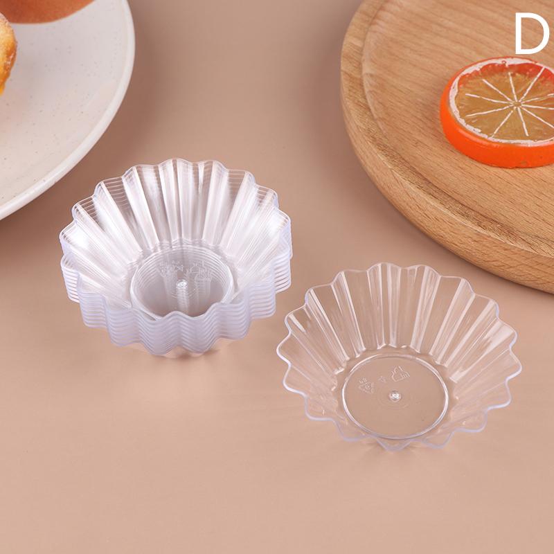 10Pcs Transparent Mini Appetizer Plates Ice Cream Cup Plastic Fruit Candy Cake Jelly Yogurt Mousse Dessert Container Pastry Tool
