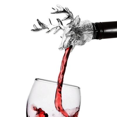 Stainless Steel Deer Stag Head Wine Pourer Unique Wine Bottle Stoppers Wine Aerators Bar Tools