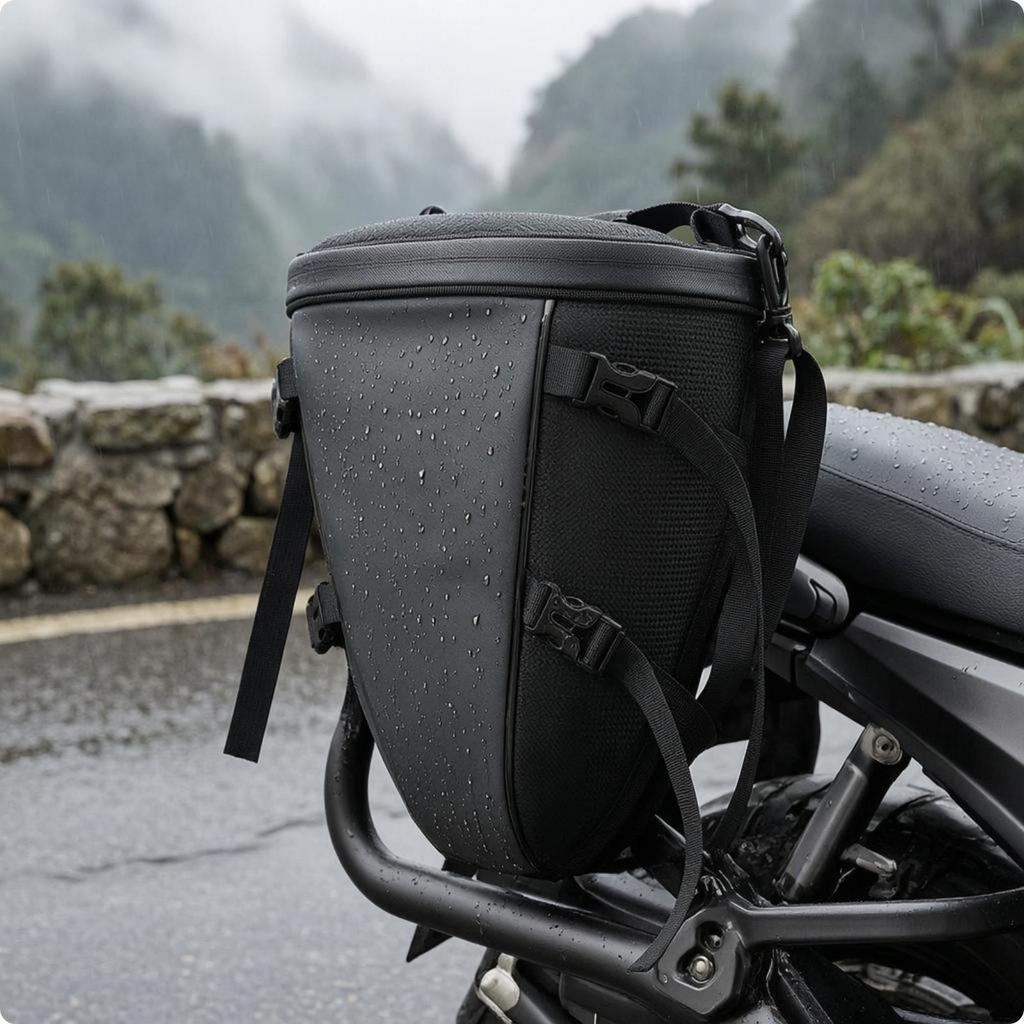 Hanging Motorcycle Bag Wear-Resistant Riding Accessory Zippered Top