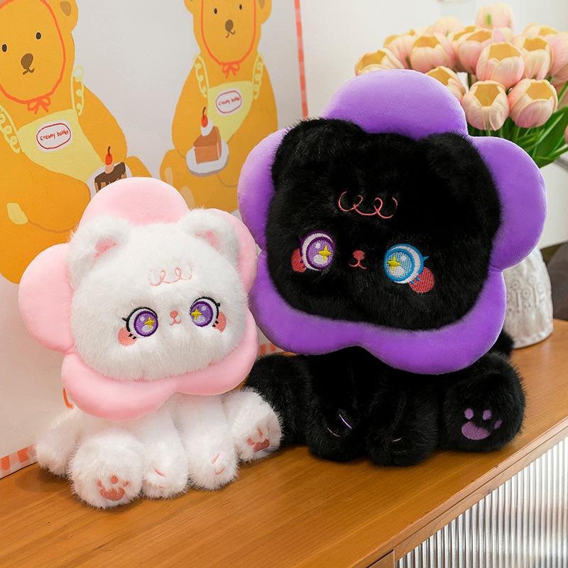 Adorable Sunflower Kitten Plush Toy - Big-Eyed Heartwarming Cat Figurine Gift
