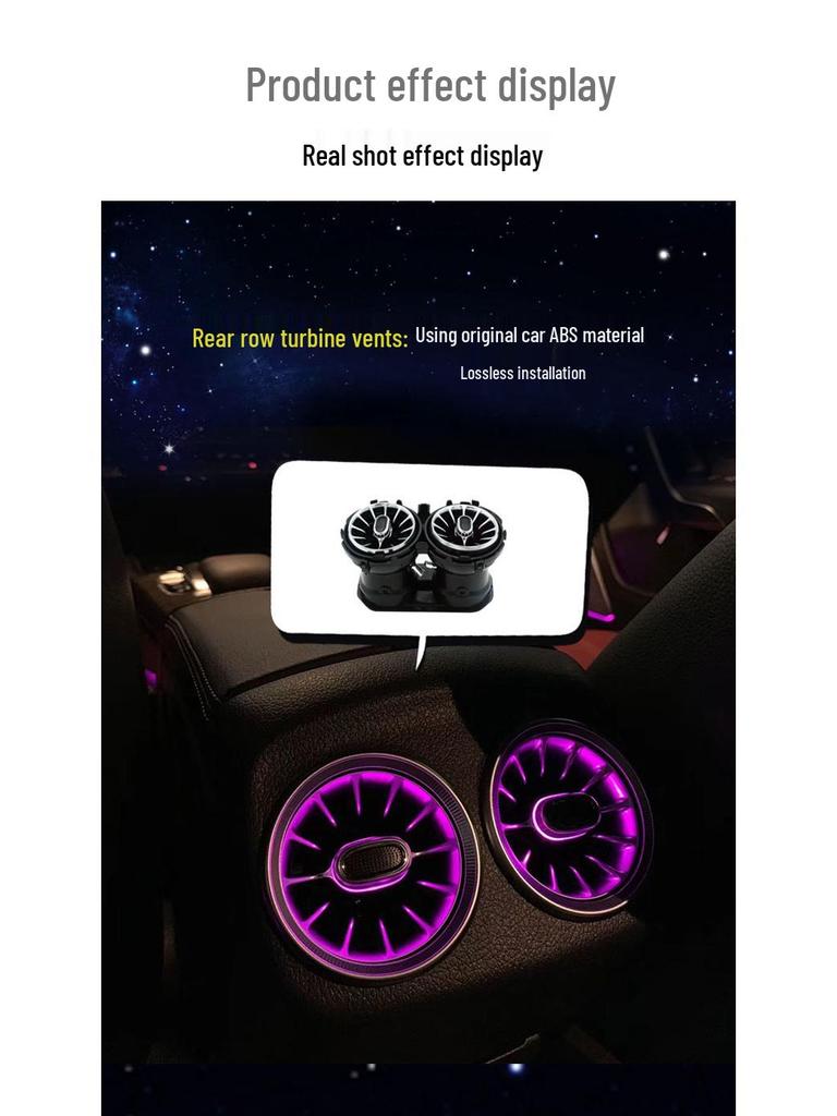 64-Color Ambient Rear Turbine Air Outlet Light for Mercedes-Benz B/GLA/GLB/W247