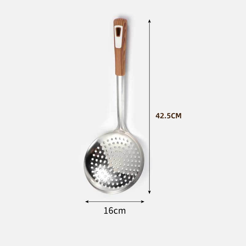 Stainless Steel Slotted Skimmer Ladle for Frying and Straining Noodles and Dumplings