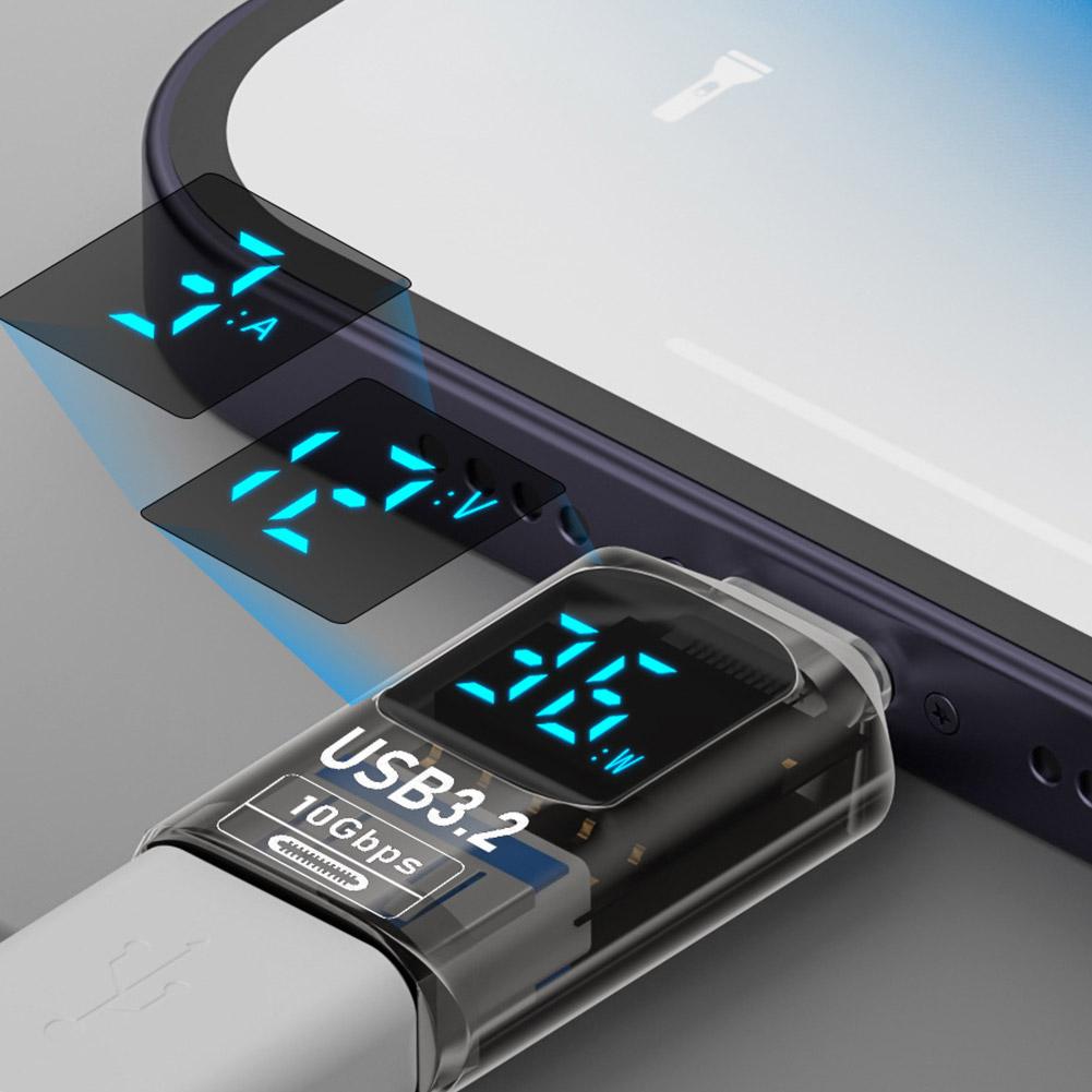 100W USB C-adapter Typ C till Typ-C Adapter med digital display OTG-kontakt För iPhone Surfplatta Bärbar dator USB C OTG-kontakt