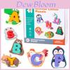 Wooden Childrens Alphabet Animal Puzzle With Educational Blocks For Early Learning