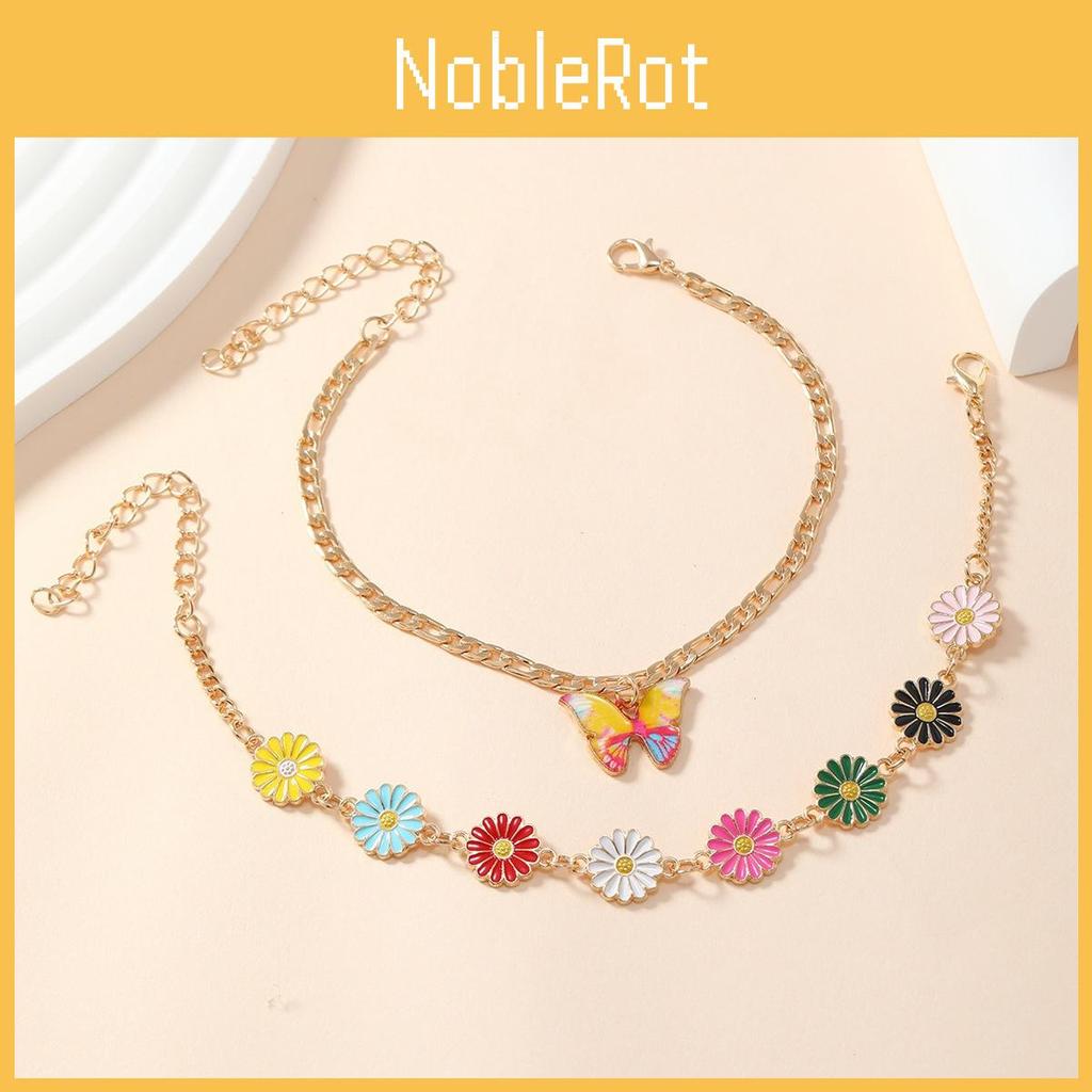 Modern Womens Ankle Bracelet Jewelry With Colorful Daisy Motif For Gift Giving