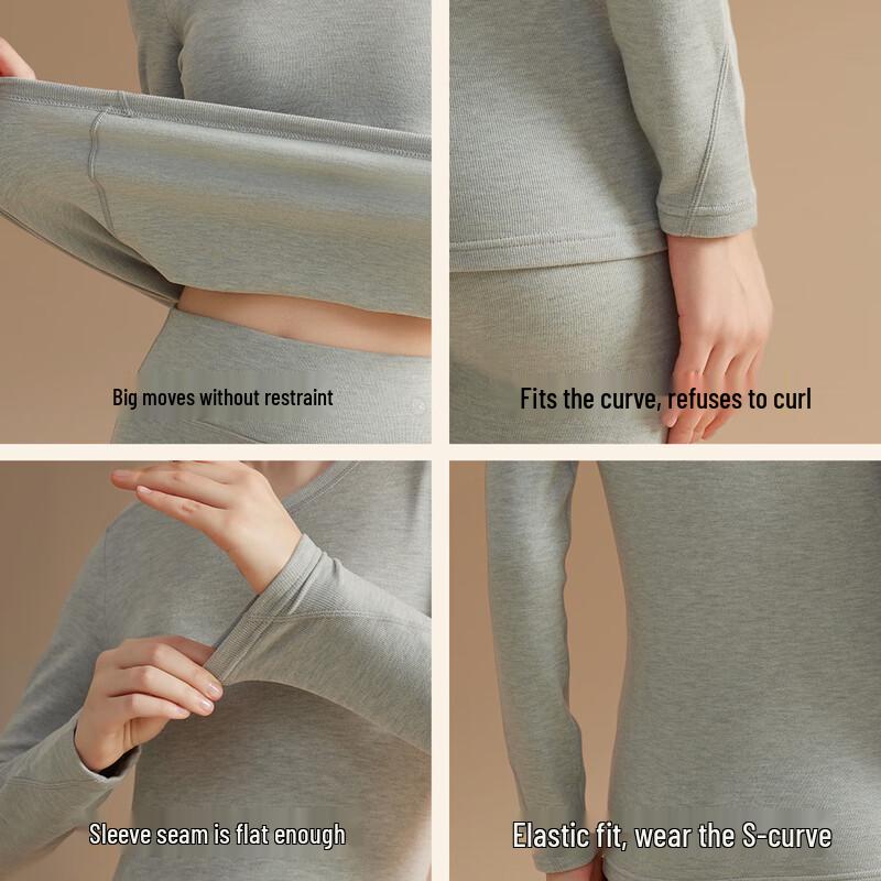 Mao Ren Women's High-Elastic Fleece-Lined Thermal Underwear Set