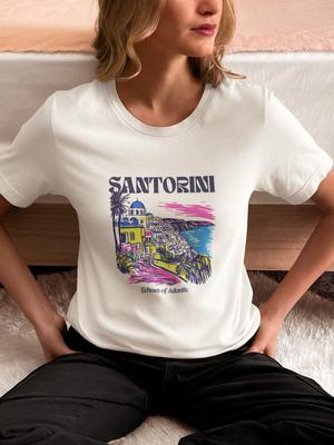 Santorini Řecko Tričko Dárek | Suvenýr z cest po řeckém ostrově Tričko