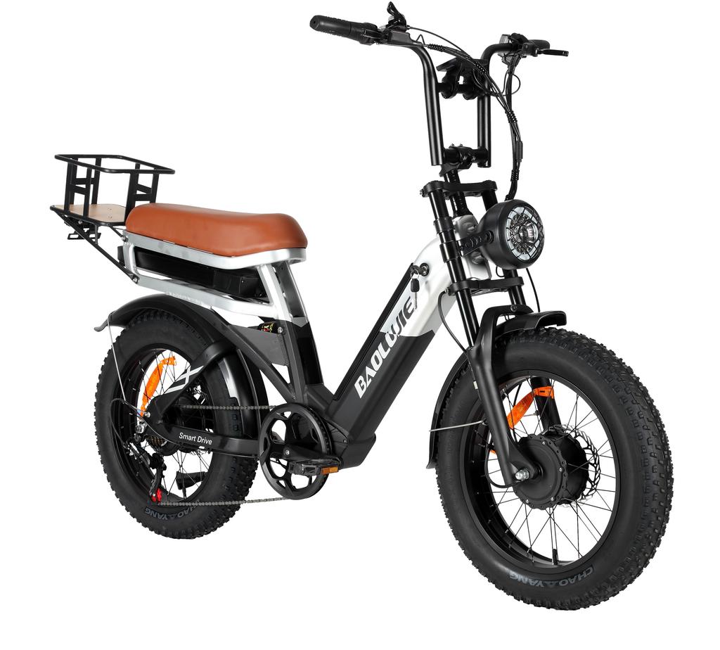 BAOLUJIE DP2033 All-Terrain Erwachsenen Elektrofahrrad 20*4.0 Zoll Fat Tires 1000W Dualmotor 48V 12Ah Dualbatterie E-Mountainbike Mit Scheibenbremse