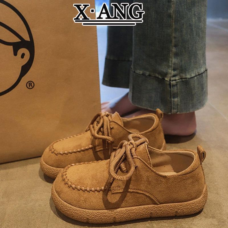 

Cowhide version ultra-soft sole all-inclusive new autumn shoes women s casual lace-up single shoes women 40