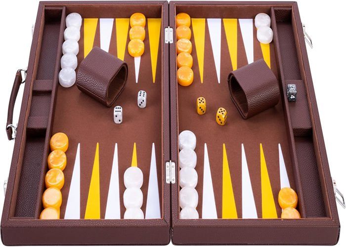 Backgammon de luxe Engelhart - 250525 - matériaux de haute qualité - dés et jetons nacrés