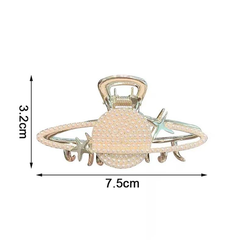 Hair Clip Elegant Pearl  Planet Hair Claw For Women Girls Versatile Shark Clip Exquisite Hair Accessories Gift