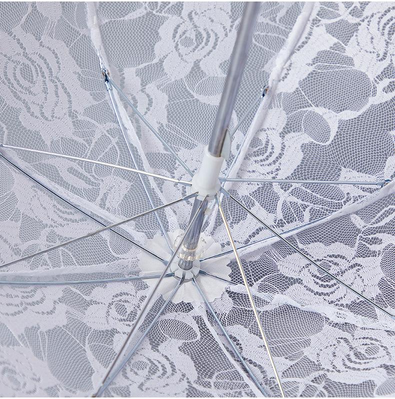 White Lace Rose Parasol for European Weddings, Photography, and Stage Performances